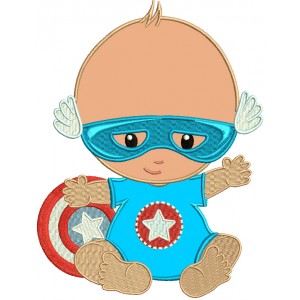 Super Hero Baby Applique Machine Embroidery Design Digitized Pattern